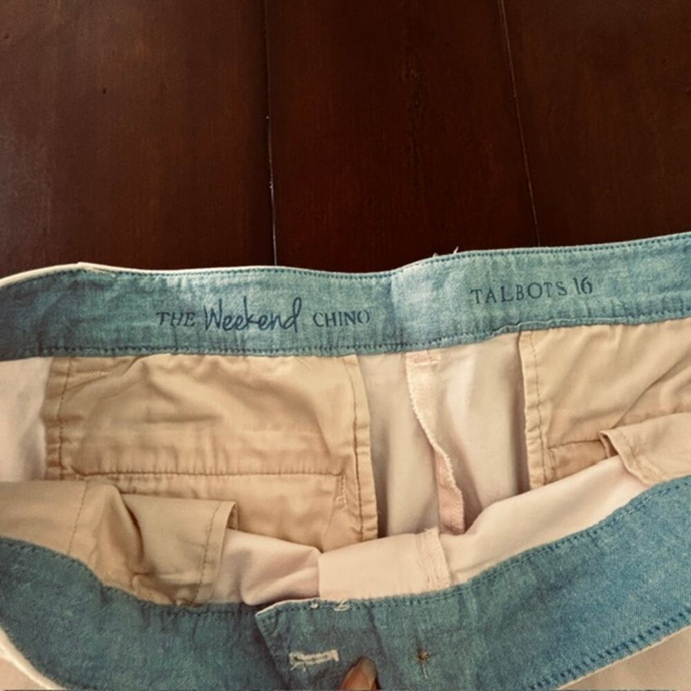Talbots The Weekend Chino Pants Size 16 Light Tan - Picture 3 of 4